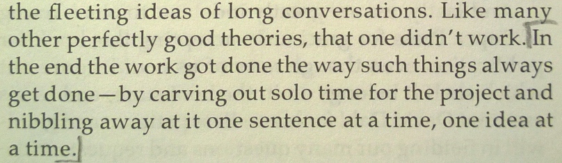 Carving out solo time and nibbling away at it