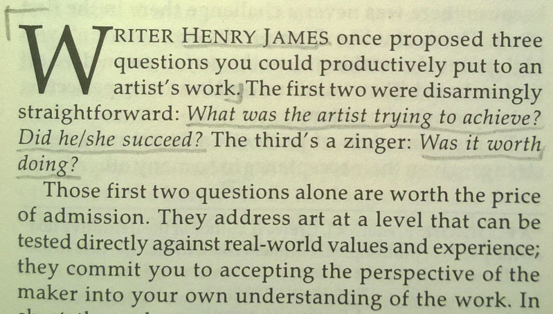 Questions to ask of art